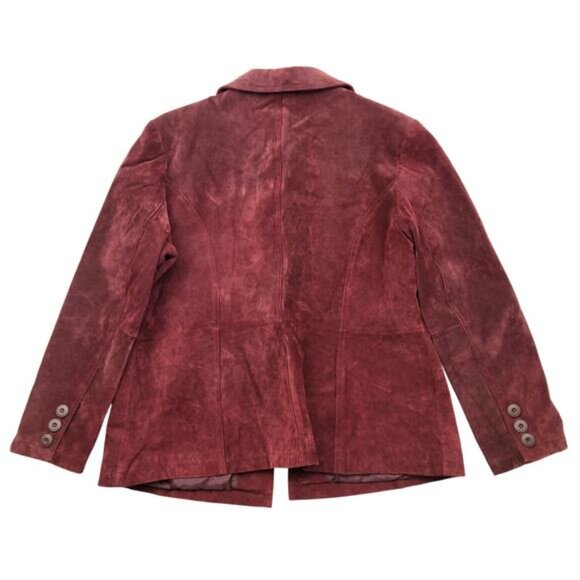 Wilsons Leather Maxima Jacket Women's XL Maroon Suede Lined Vintage 90s Y2K - Picture 2 of 16